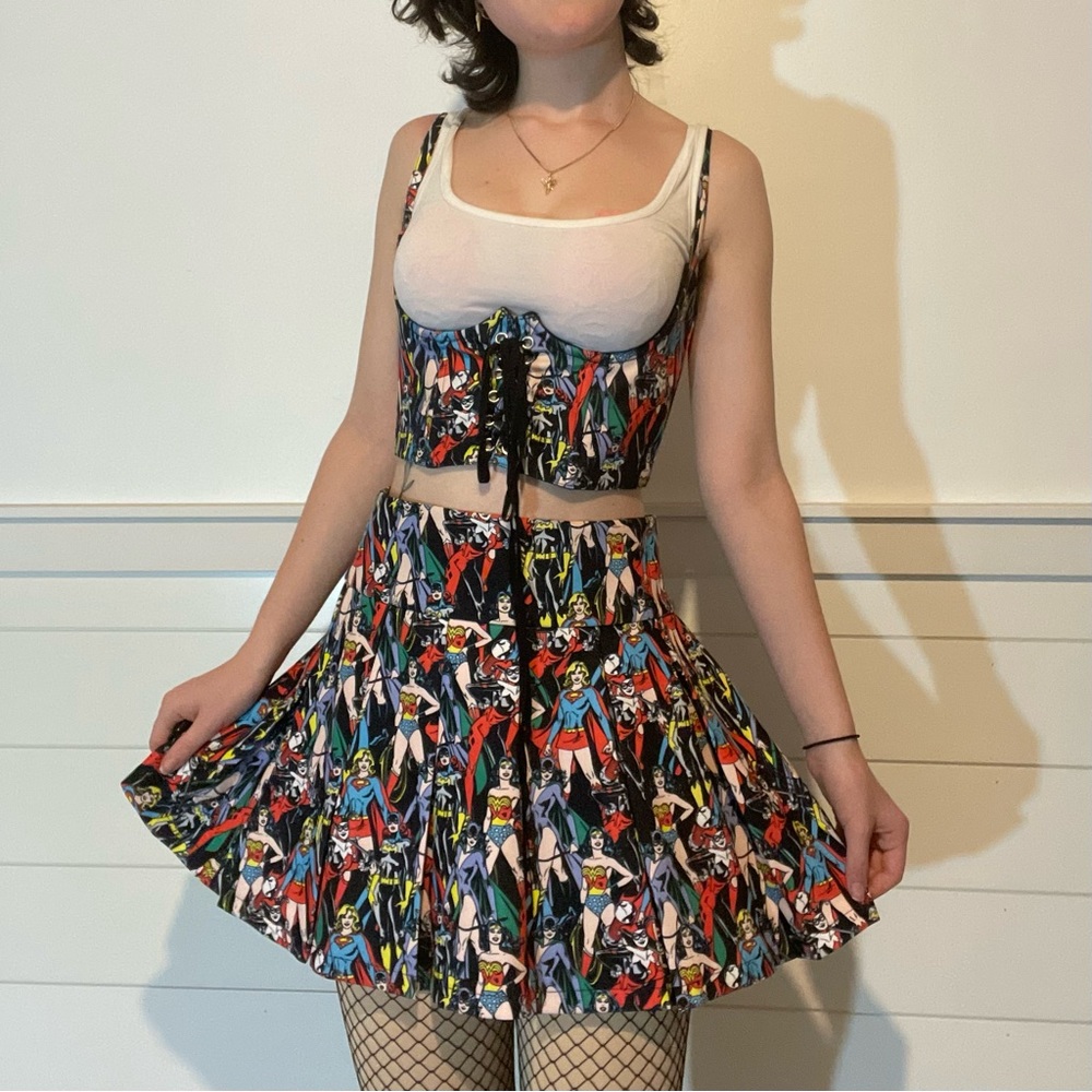 Dolls kill / DC collab corset/skirt set
